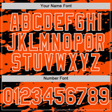 Custom Black Orange-White Splash 3D Pattern Design Bomber Full-Snap Varsity Letterman Hoodie Jacket