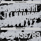 Custom Black Gray-White Splash 3D Pattern Design Bomber Full-Snap Varsity Letterman Hoodie Jacket