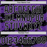 Custom Purple Black-White Splash 3D Pattern Design Bomber Full-Snap Varsity Letterman Hoodie Jacket