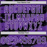 Custom Black Purple-White Splash 3D Pattern Design Bomber Full-Snap Varsity Letterman Hoodie Jacket