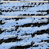 Custom Black Light Blue-White Splash 3D Pattern Design Bomber Full-Snap Varsity Letterman Hoodie Jacket