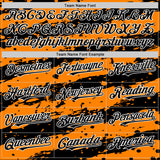 Custom Bay Orange Black-White Splash 3D Pattern Design Bomber Full-Snap Varsity Letterman Hoodie Jacket