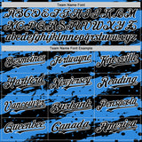 Custom Powder Blue Black-White Splash 3D Pattern Design Bomber Full-Snap Varsity Letterman Hoodie Jacket