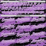 Custom Black Medium Purple-White Splash 3D Pattern Design Bomber Full-Snap Varsity Letterman Hoodie Jacket