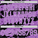Custom Black Medium Purple-White Splash 3D Pattern Design Bomber Full-Snap Varsity Letterman Hoodie Jacket