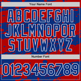 Custom Red Royal-White Splash 3D Pattern Design Bomber Full-Snap Varsity Letterman Hoodie Jacket