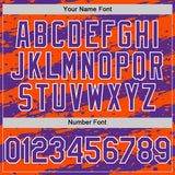 Custom Orange Purple-White Splash 3D Pattern Design Bomber Full-Snap Varsity Letterman Hoodie Jacket