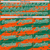 Custom Orange Kelly Green-White Splash 3D Pattern Design Bomber Full-Snap Varsity Letterman Hoodie Jacket