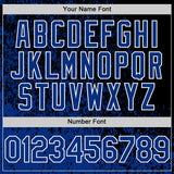 Custom Black Royal-White Abstract Fragment Art 3D Pattern Design Bomber Full-Snap Varsity Letterman Hoodie Jacket