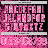 Custom Black Pink-White Abstract Fragment Art 3D Pattern Design Bomber Full-Snap Varsity Letterman Hoodie Jacket