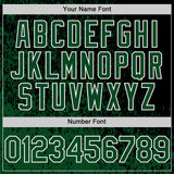 Custom Black Green-White Abstract Fragment Art 3D Pattern Design Bomber Full-Snap Varsity Letterman Hoodie Jacket