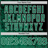 Custom Black Kelly Green-White Abstract Fragment Art 3D Pattern Design Bomber Full-Snap Varsity Letterman Hoodie Jacket