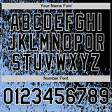 Custom Light Blue Black-White Abstract Fragment Art 3D Pattern Design Bomber Full-Snap Varsity Letterman Hoodie Jacket