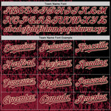 Custom Black Crimson-Cream Abstract Fragment Art 3D Pattern Design Bomber Full-Snap Varsity Letterman Hoodie Jacket