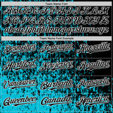 Custom Lakes Blue Black-White Abstract Fragment Art 3D Pattern Design Bomber Full-Snap Varsity Letterman Hoodie Jacket