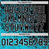 Custom Lakes Blue Black-White Abstract Fragment Art 3D Pattern Design Bomber Full-Snap Varsity Letterman Hoodie Jacket