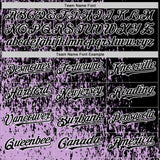 Custom Light Purple Black-White Abstract Fragment Art 3D Pattern Design Bomber Full-Snap Varsity Letterman Hoodie Jacket