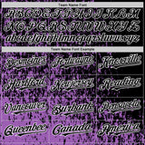 Custom Medium Purple Black-White Abstract Fragment Art 3D Pattern Design Bomber Full-Snap Varsity Letterman Hoodie Jacket