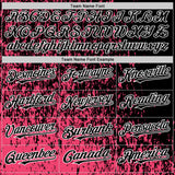 Custom Neon Pink Black-White Abstract Fragment Art 3D Pattern Design Bomber Full-Snap Varsity Letterman Hoodie Jacket