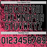 Custom Neon Pink Black-White Abstract Fragment Art 3D Pattern Design Bomber Full-Snap Varsity Letterman Hoodie Jacket