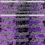 Custom Purple Black-White 3D Pattern Design Bomber Full-Snap Varsity Letterman Hoodie Jacket