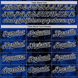 Custom Royal Black-White 3D Pattern Design Bomber Full-Snap Varsity Letterman Hoodie Jacket