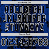 Custom Royal Black-White 3D Pattern Design Bomber Full-Snap Varsity Letterman Hoodie Jacket