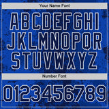 Custom Royal Navy-White 3D Pattern Design Bomber Full-Snap Varsity Letterman Hoodie Jacket