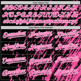 Custom Black Pink-White 3D Pattern Design Bomber Full-Snap Varsity Letterman Hoodie Jacket