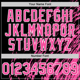 Custom Black Pink-White 3D Pattern Design Bomber Full-Snap Varsity Letterman Hoodie Jacket