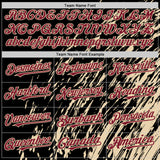 Custom Black Crimson-City Cream 3D Pattern Design Bomber Full-Snap Varsity Letterman Hoodie Jacket