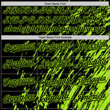 Custom Black Black-Neon Green 3D Pattern Design Bomber Full-Snap Varsity Letterman Hoodie Jacket