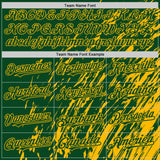 Custom Green Green-Gold 3D Pattern Design Bomber Full-Snap Varsity Letterman Hoodie Jacket