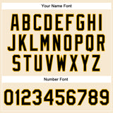 Custom Cream Black-Gold Bomber Full-Snap Varsity Faux Leather Letterman Jacket