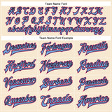 Custom Cream Pink Light Blue-Black Bomber Full-Snap Varsity Faux Leather Letterman Jacket