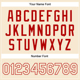 Custom Cream Cream-Red Bomber Full-Snap Varsity Faux Leather Letterman Jacket