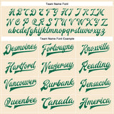 Custom Cream Kelly Green Bomber Full-Snap Varsity Faux Leather Letterman Jacket