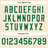 Custom Cream Kelly Green Bomber Full-Snap Varsity Faux Leather Letterman Jacket