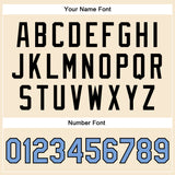 Custom Cream Light Blue-Black Bomber Full-Snap Varsity Faux Leather Letterman Jacket