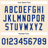 Custom Cream Royal Bomber Full-Snap Varsity Faux Leather Letterman Jacket