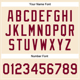 Custom Cream Maroon Bomber Full-Snap Varsity Faux Leather Letterman Jacket