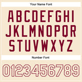 Custom Cream Cream-Maroon Bomber Full-Snap Varsity Faux Leather Letterman Jacket