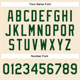 Custom Cream Green Bomber Full-Snap Varsity Faux Leather Letterman Jacket