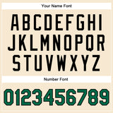 Custom Cream Kelly Green-Black Bomber Full-Snap Varsity Faux Leather Letterman Jacket