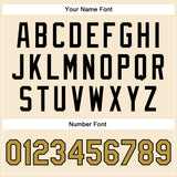 Custom Cream Old Gold-Black Bomber Full-Snap Varsity Faux Leather Letterman Jacket