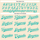 Custom Cream Aqua Bomber Full-Snap Varsity Faux Leather Letterman Jacket