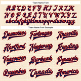 Custom Cream Navy-Red Bomber Full-Snap Varsity Faux Leather Letterman Jacket