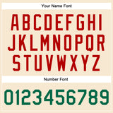 Custom Cream Kelly Green-Red Bomber Full-Snap Varsity Faux Leather Letterman Jacket