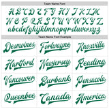 Custom White Kelly Green Bomber Full-Snap Varsity Faux Leather Letterman Jacket