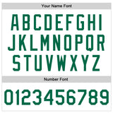 Custom White Kelly Green Bomber Full-Snap Varsity Faux Leather Letterman Jacket